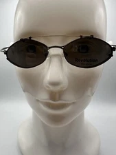 New Vintage Revolution Eyewear With Sun Shade RE068 Pewter Amber 48 17 145