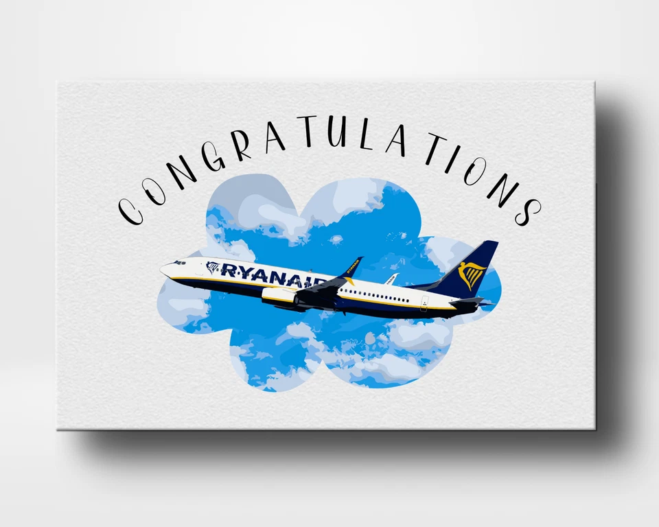 Ryanair Congratulations Plane Card Airline Pilot Cabin Crew Aviation B737 Boeing - Image 2 of 4