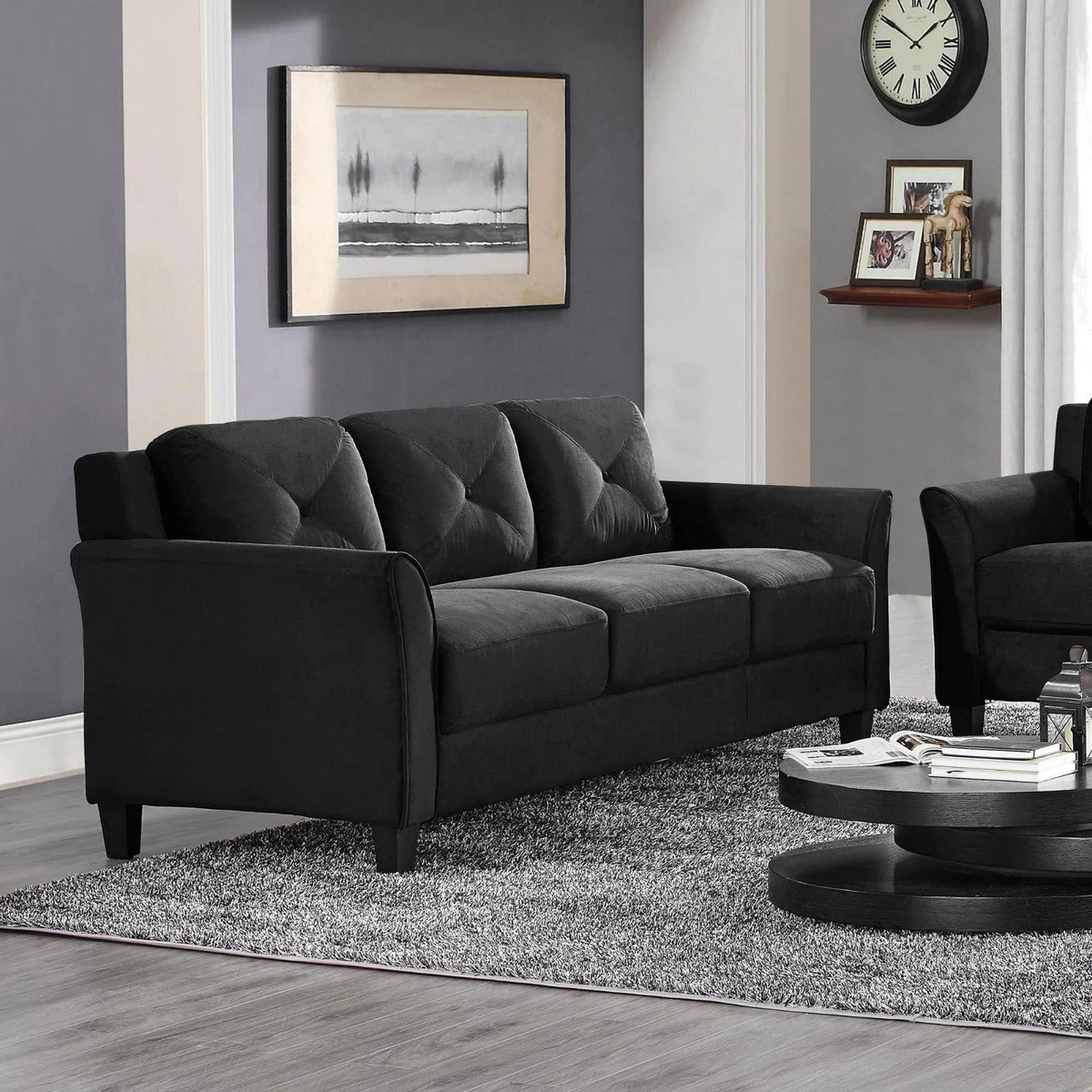 Black Fabric Living Room Set | Baci Living Room