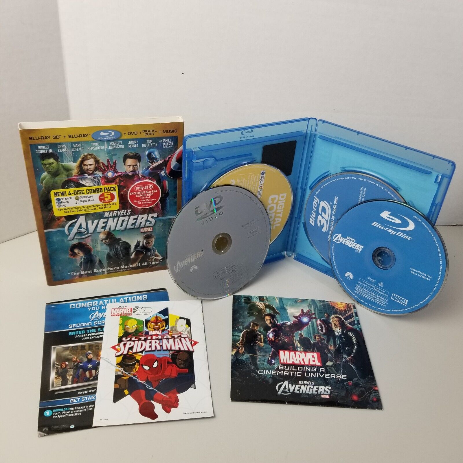 Marvel’s The Avengers (Blu-ray/3D/DVD, 2012, Includes Digital Copy + Bonus  Disc)
