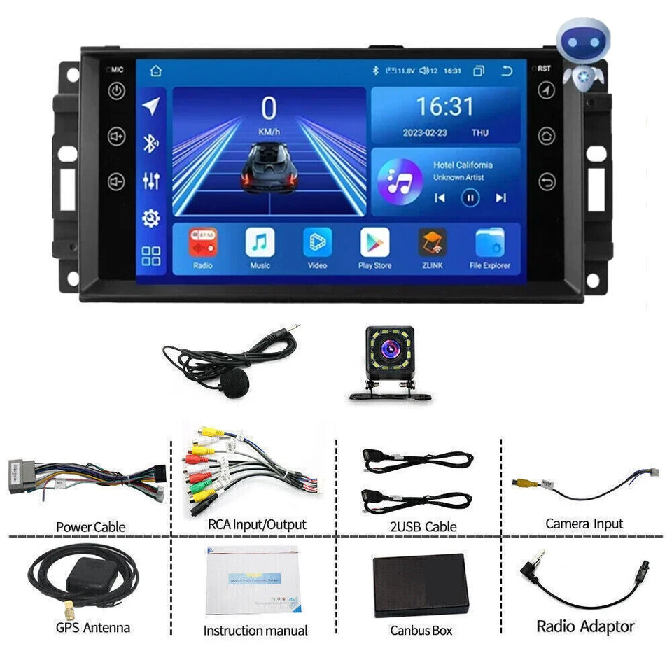 Apple Carplay For 2005-2011 Dodge Dakota Radio Steeo 7" Android 13 GPS WIFI 32GB - Image 4 of 4