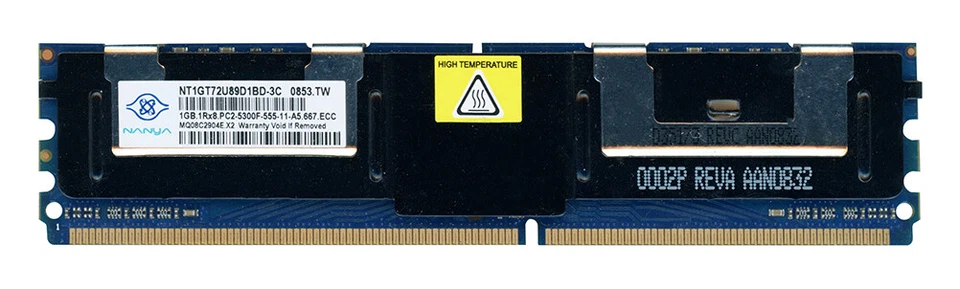 Nanya NT1GT72U89D1BD-3C 1GB DDR2-667Mhz Fb ECC CL5 - Immagine 2 di 2