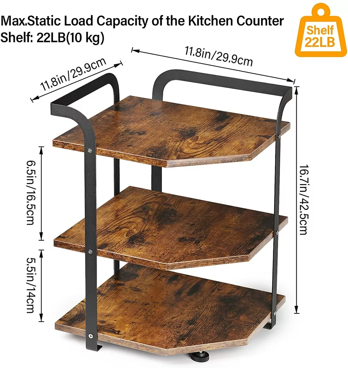 Bathroom Organizer Countertop 3 Tier Foldable Spice Rack Counter