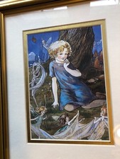 fairy picture with girl in blue framed picture