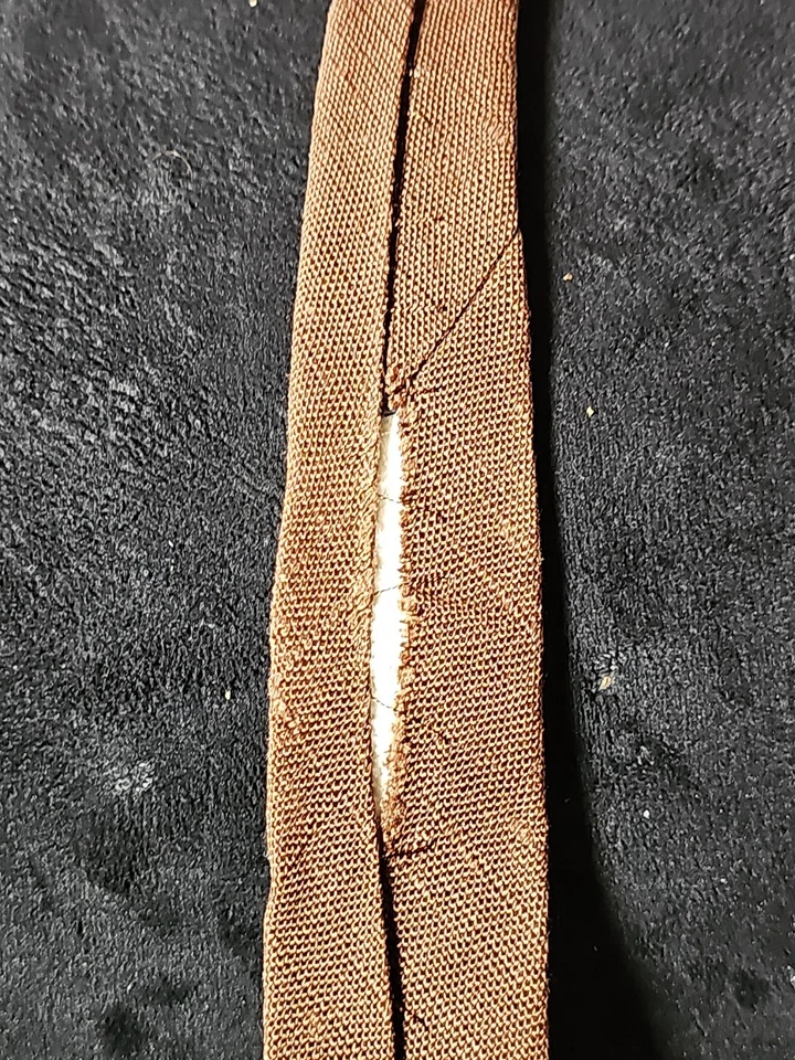 Corbata vintage Polo Ralph Lauren 57" x 2,75" hecha a mano 100 % lino marrón Foto 3 de 4