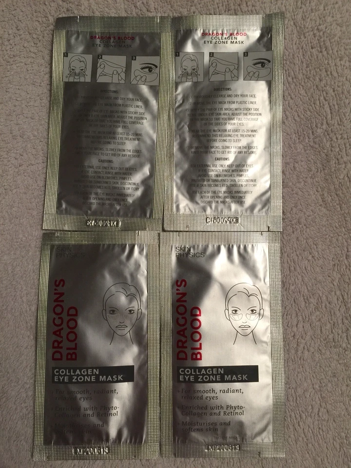 *CLEAROUT* SKIN PHYSICS DRAGON'S BLOOD COLLAGEN EYE ZONE MASK Retinol x4 sachets - image 3 of 4