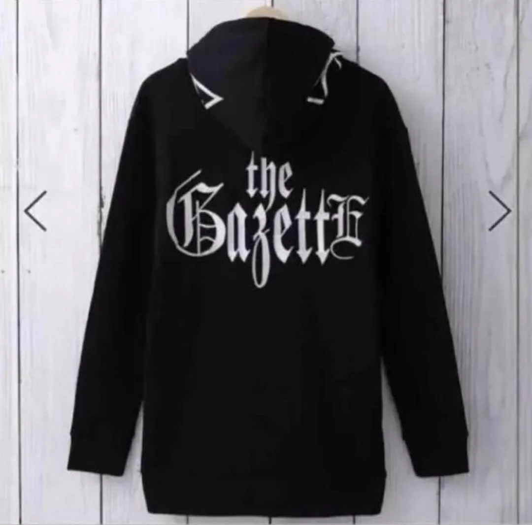 the GazettE 13th Anniversary Logo Embroidered Hoodie Black Rock HERESY RUKI  AOI