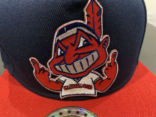 CLASSIC CHIEF WAHOO TRIBE LOGO PATCH INDIANS BASEBALL SNAPBACK CAP HAT NEW NWT - Picture 2 of 7