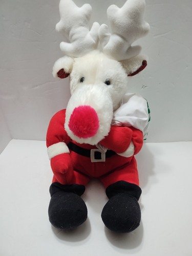 Christmas Moose Plush Santa Suit Santa Sack Bag Red Nose Front Street Bijou