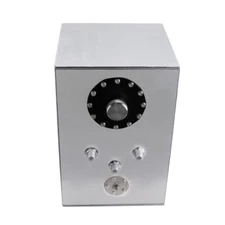 Top-Feed Coated Aluminum Silver Racing Fuel Cell Tank+Cap+Level Sender