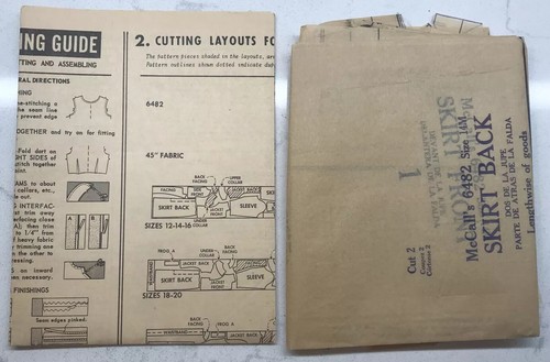 Traje para mujer vintage McCall's patrón de costura #6482 talla 14 busto 34 corte - Imagen 5 de 5