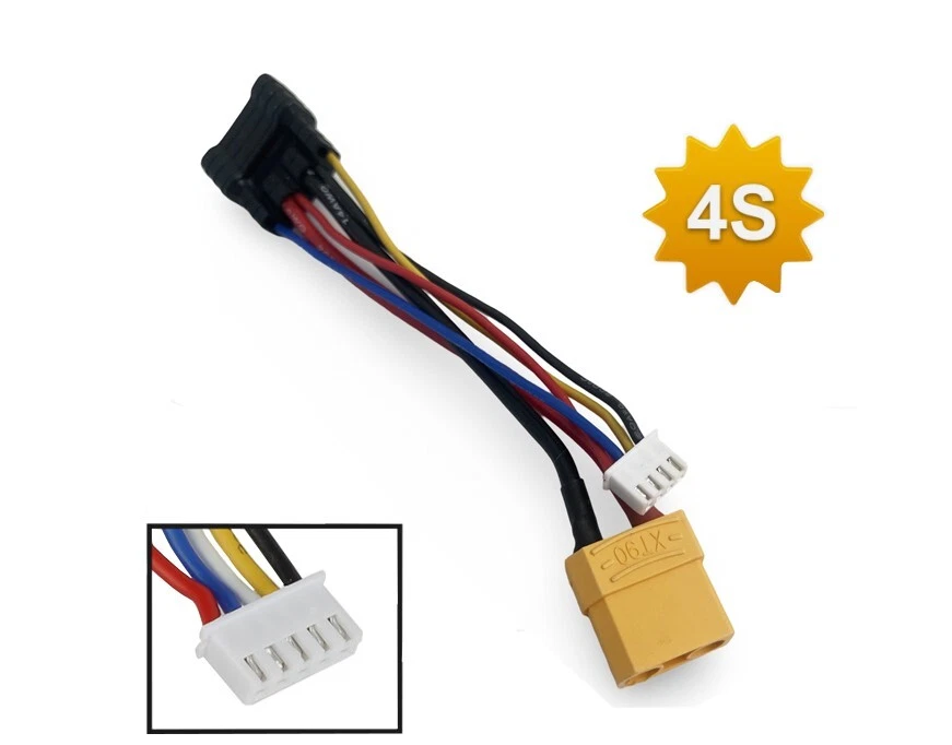 4S Balance Lead Charging Connector Cable Adapter for TRX 1/8 RC Car 190MM XT90 - Image 2 of 4