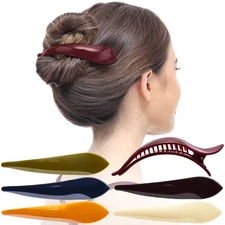RC ROCHE 6 Pcs Duck Bill Alligator Hair Clips for Women (Large) Classic