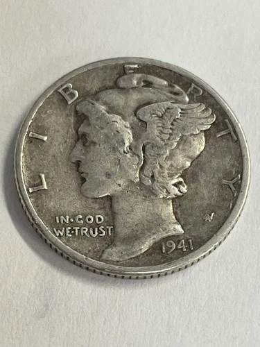 1941 Mercury dime, 90% silver, VF Cond., By REEDERSONG