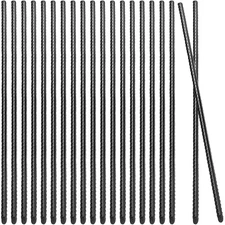 20 Pack 16 Inch Straight Rebar Stakes 3/8" Thick Steel Heavy Duty Anchor Grou...
