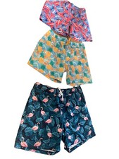 Set 3 Member  s Mark Resort Swim Trunks XL Multi Colors UPF 50 Sun Protection