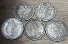Lot Of 5 Morgan Silver Dollars  1883 S; 1884 P; 1885 P; 1886 O & 1887 O