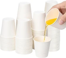 RACETOP 100 Pack 3 oz Paper Cups for Bathroom, Disposable 3 oz, White 