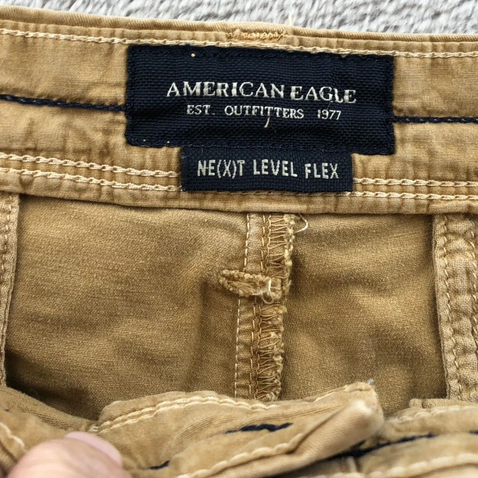 American Eagle Mens Shorts Size 32 Khaki Chino Casual Slim Next Level Flex - Image 3 of 4