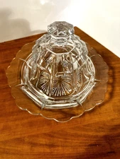 Butter Cheese Dish US Glass Round