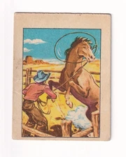 1951 Post Cereal Hopalong Cassidy Wild West F278-2 #29 A Cowboy Ropes A Pony