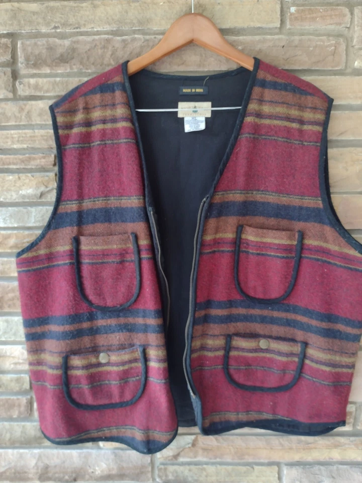 Chaleco de Colección Territorio del Noroeste de Lana Cremallera XL Rayas Hecho en India Cremallera Aero Foto 2 de 4