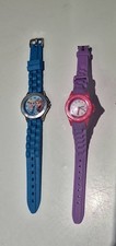 Frozen 2 Girls Glitter Watch & Tickers Pink & Purple - Learn to tell the time