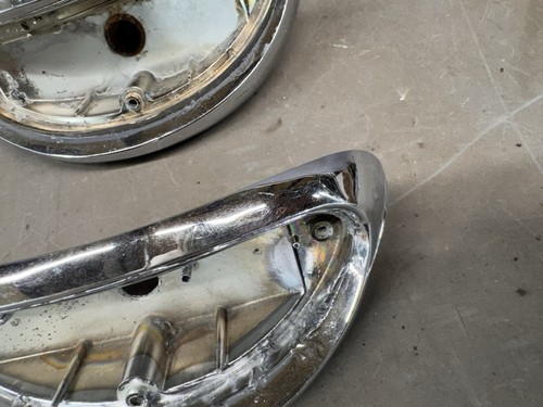 1955 Chevy BelAir Park Lamp Light Turn Signal Bezels Trim Housings Parking Nomad - Picture 3 of 15