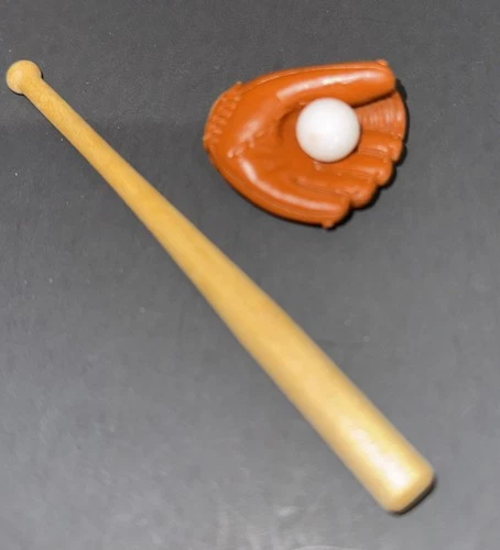 Vintage Mattel Ricky and Ken Wooden Baseball Bat Glove Ball