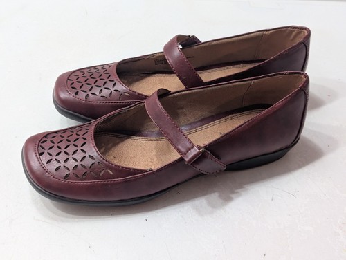 Life Stride Ballet Flat 8M Burgundy Leather Mary Jane Shoes - Picture 11 of 13