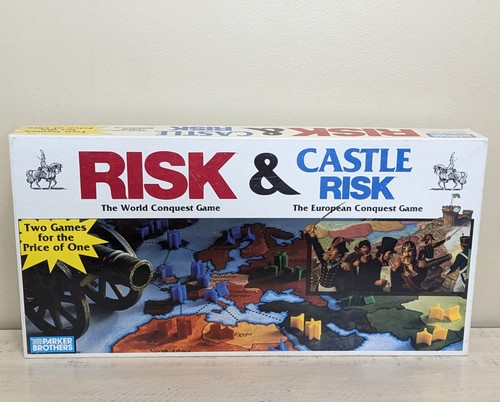 Vintage RISK & CASTLE RISK Board Game 2 In 1 Parker Brothers 1990 Appears Unused - Picture 1 of 11