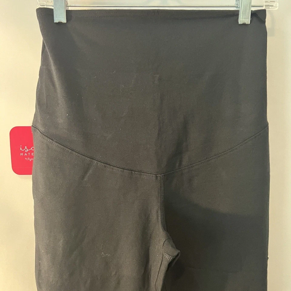 Isabel Maternity Leggings Set Of 2 NWT Women's Small Black Mesh High Rise Panel - Image 2 of 4