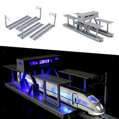 Bahnhof Zug Gleis Eisenbahn Modell Dioramen Miniatur Gebäude für Spur HO