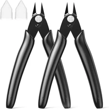 BOENFU BF-170 Micro Wire Cutter Jewelry Wire Cutters Zip Tie Cutters 2-Pack Flus