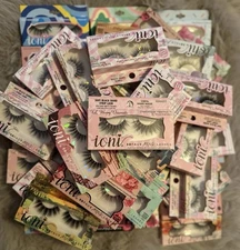 IONI  LASH HUGE LOT HUGE 50 PAIRS NEW IN BOX ASSORTED  SOME DUPES 3 D FAUX MINK