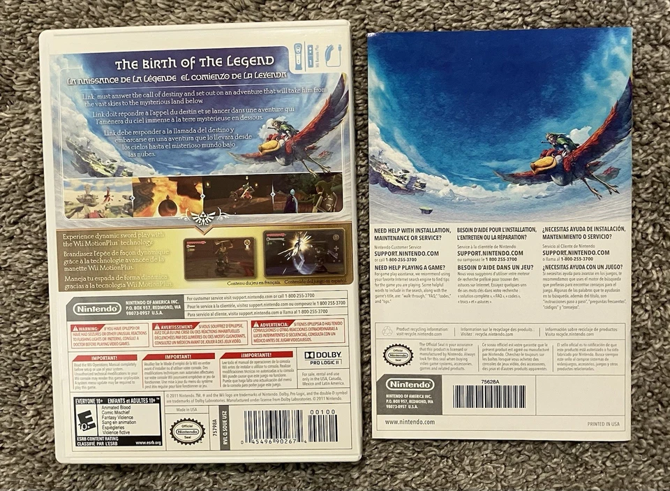 The Legend of Zelda: Skyward Sword (Nintendo Wii) Complete Clean Next Day Ship - Image 3 of 4