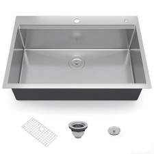 30"/32" /33"/38" Drop In Kitchen Sink, Stainless Steel Top Mount Single Bowl