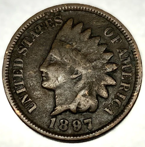 1897 Indian Head Cent Penny Good Condition 1c One Cent US Coin- 2520