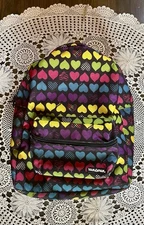 Yak Pak NYC Classic Backpack Book Bag Checkerboard Neon Hearts
