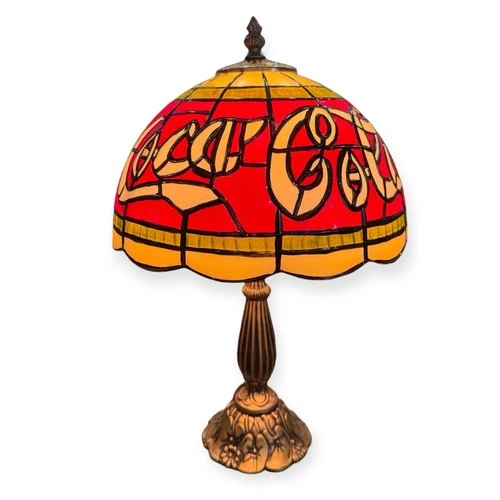 Vintage  Coca Cola Tiffany Style Like Stained Plastic Shade Lamp