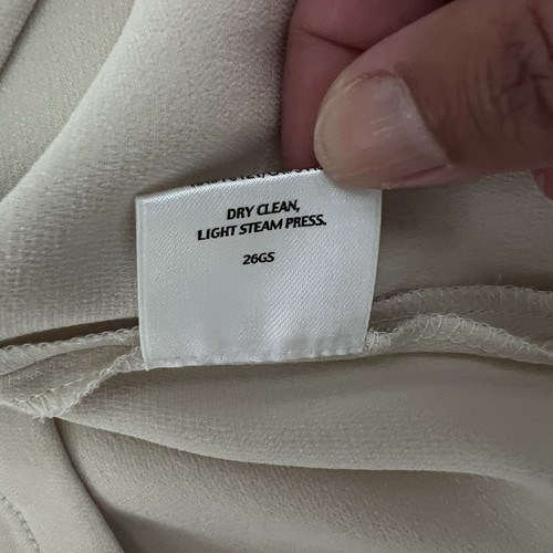 Eileen Fisher Size XL Silk Blend Straight Wide Pants Ivory Flat Front Zip Close - Picture 7 of 10
