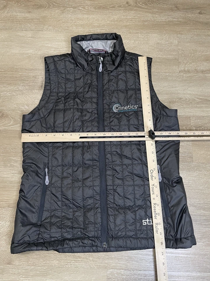 Stio Vest Women Sz M Black Insulated Zip Quilt Puff Mountain Shadow Sewn LOGO - Image 4 of 4