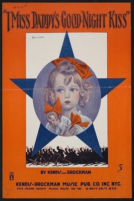   'I Miss Daddy's Good-Night Kiss' (1918) Vintage Art   Poster - 24x36  -