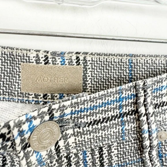 Pantalón a Cuadros Mother The Insider Azul Gris Rayas Laterales Talla 29 Foto 4 de 4