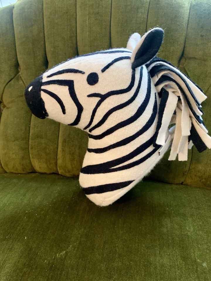 Pier One Imports Plush Zebra Head Wall Hanger 7.5" * Kids Room/Nursery Decor - Image 4 of 4