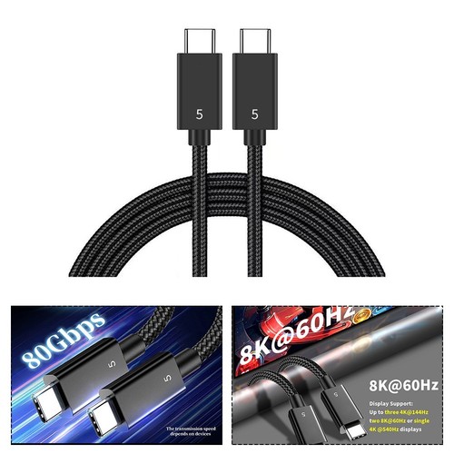 Câble 80Gbps pour Thunderbolt5 pour écrans hautes performances 16K et 8K6K - Photo 4 sur 14