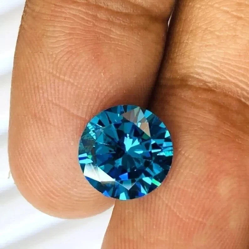 Loose Diamond 2 Ct CERTIFIED Round Cut Blue Color D Grade VVS1 +1 Free Gift - Image 2 of 4