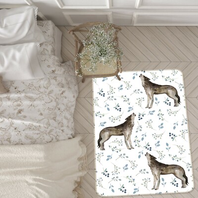 3D Wolf Blueberry ZHUA208 Game Non Slip Rug Mat Photo Carpet Uta Naumann Zoe