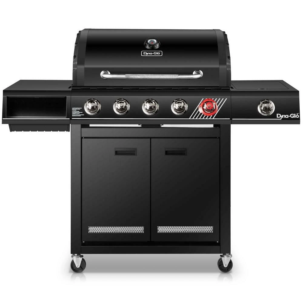 Dyna Glo Propane Gas Grill Freestanding Cart Porcelain Coated 5 Burner  Black | eBay