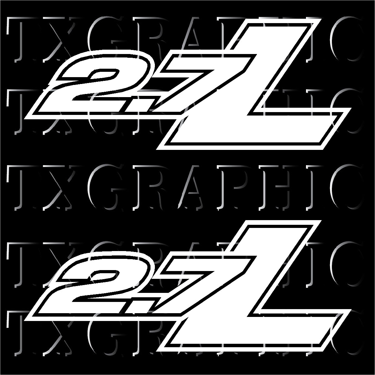 2.7 L LITER CC TWIN TURBO DECAL STICKER FORD ENGINE V6 F-150 ECOBOOST ...